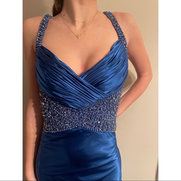 Jovani Silk Gown with Sequins - Picture 3 of 3